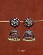 Antique AD stone pearl hanging jhumka earrings traditional jewelry for women
